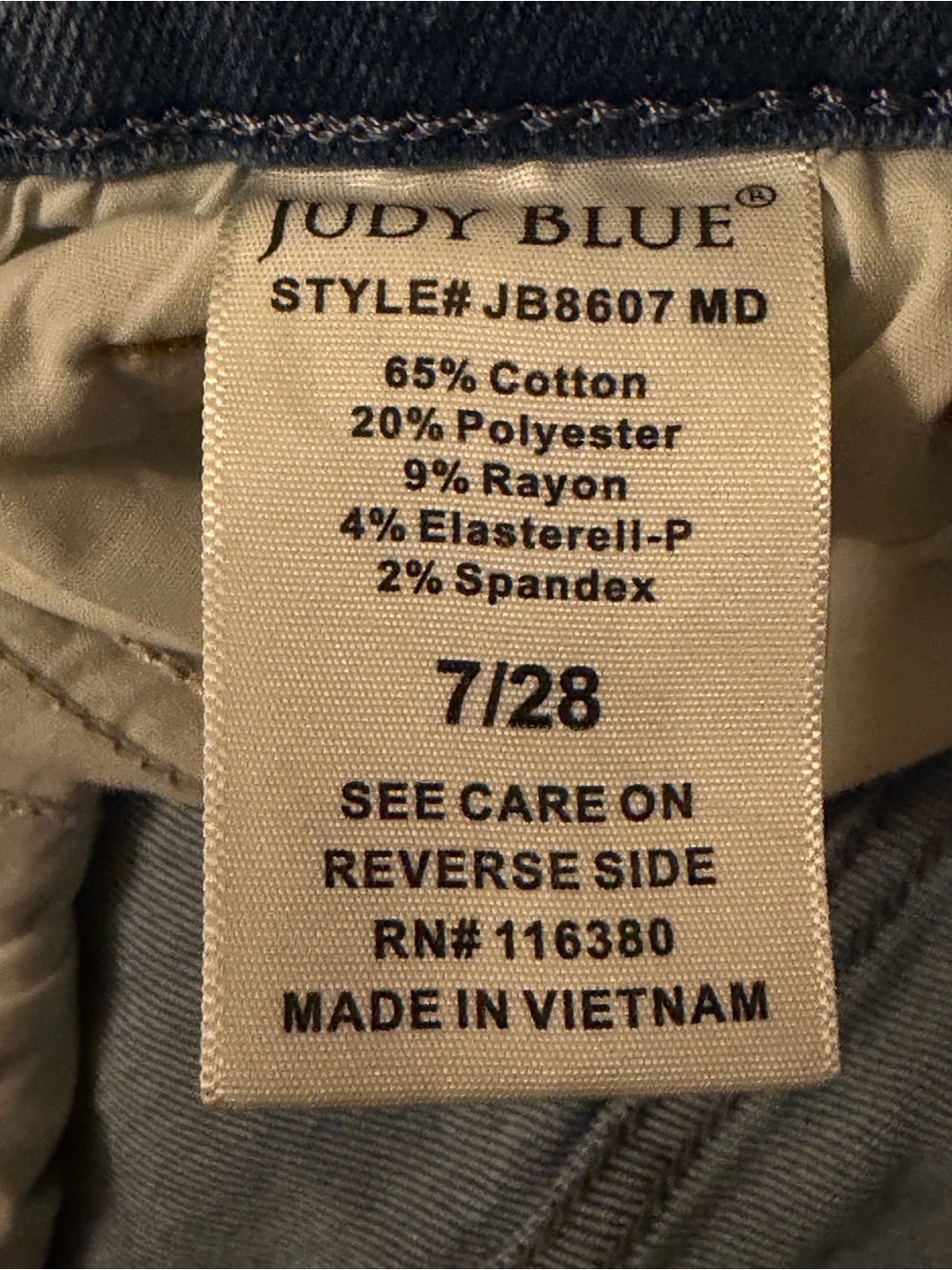 Judy Blue Vintage Straight Jean Medium Wash Size 7/28 - Picture 15 of 16